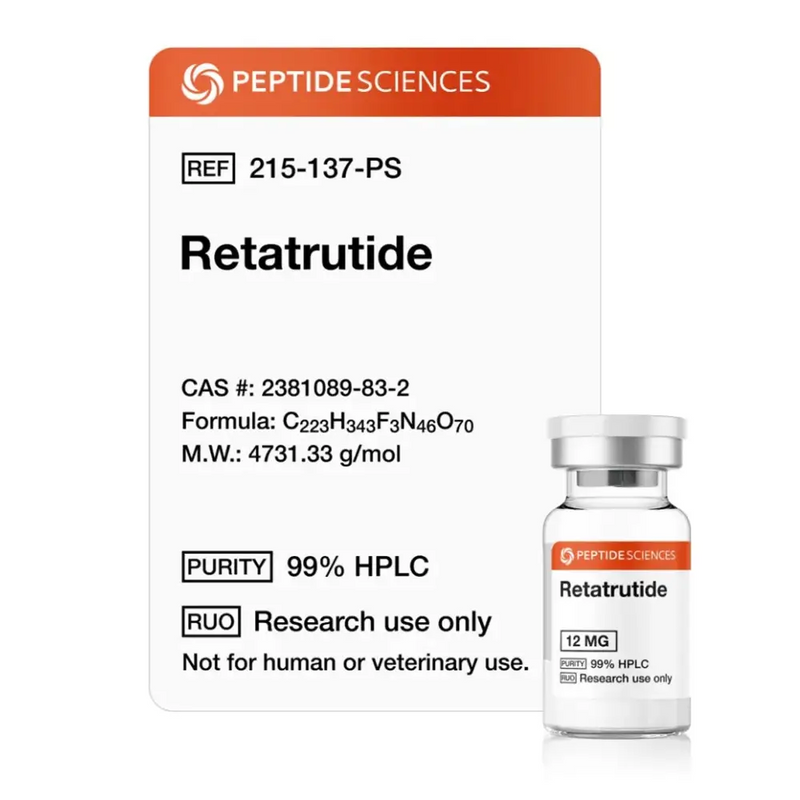 Retatrutide 12 mg - Peptide Sciences - Peptídeo