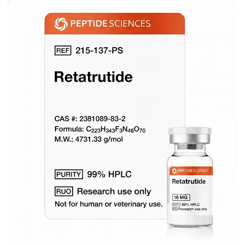 Retatrutide 16 mg - Peptide Sciences - Peptídeo