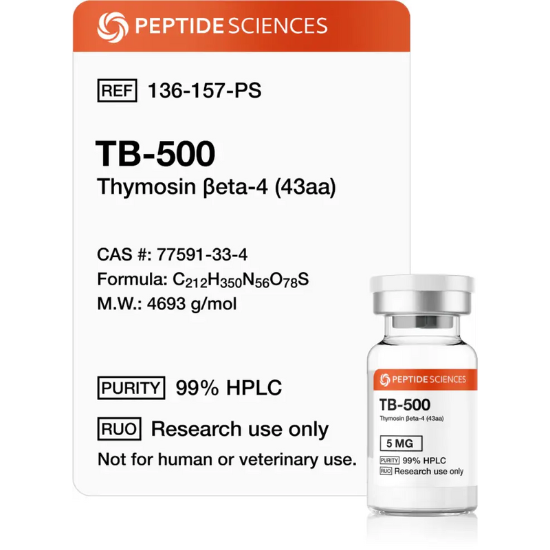 TB-500 (Thymosin Beta-4) (43aa) 5mg - Peptide Sciences - Peptídeo