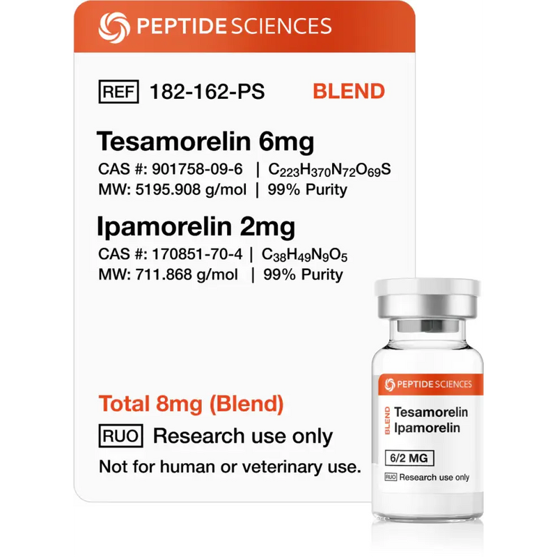 Tesamorelin Ipamorelin 8mg (Blend) - Peptide Sciences - Peptídeo
